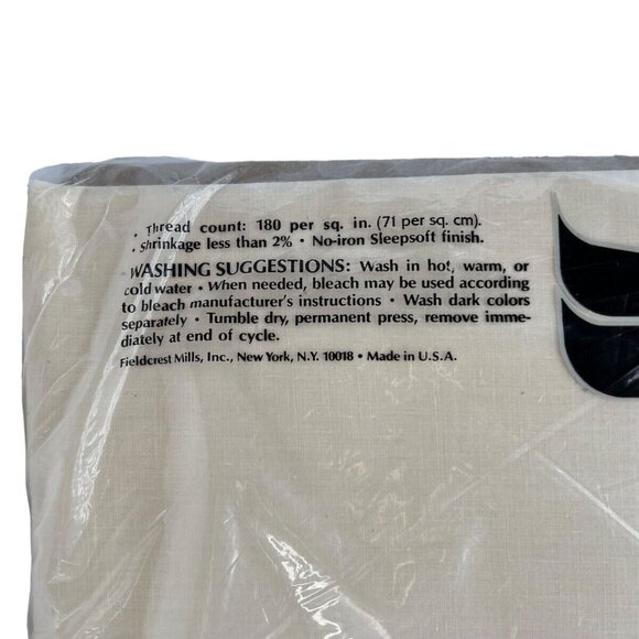 Fieldcrest Twin Flat Percale Lace Sheet 50% Cotton 50% Polyester - Picture 3 of 5